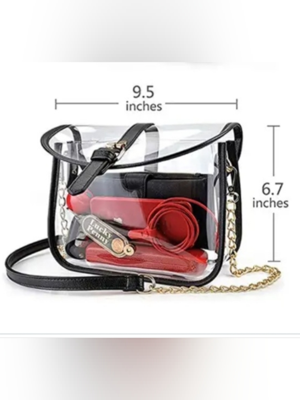 Clear Bag Tote Crossbody 6.7" x 9.5" NWOT - Picture 7 of 7